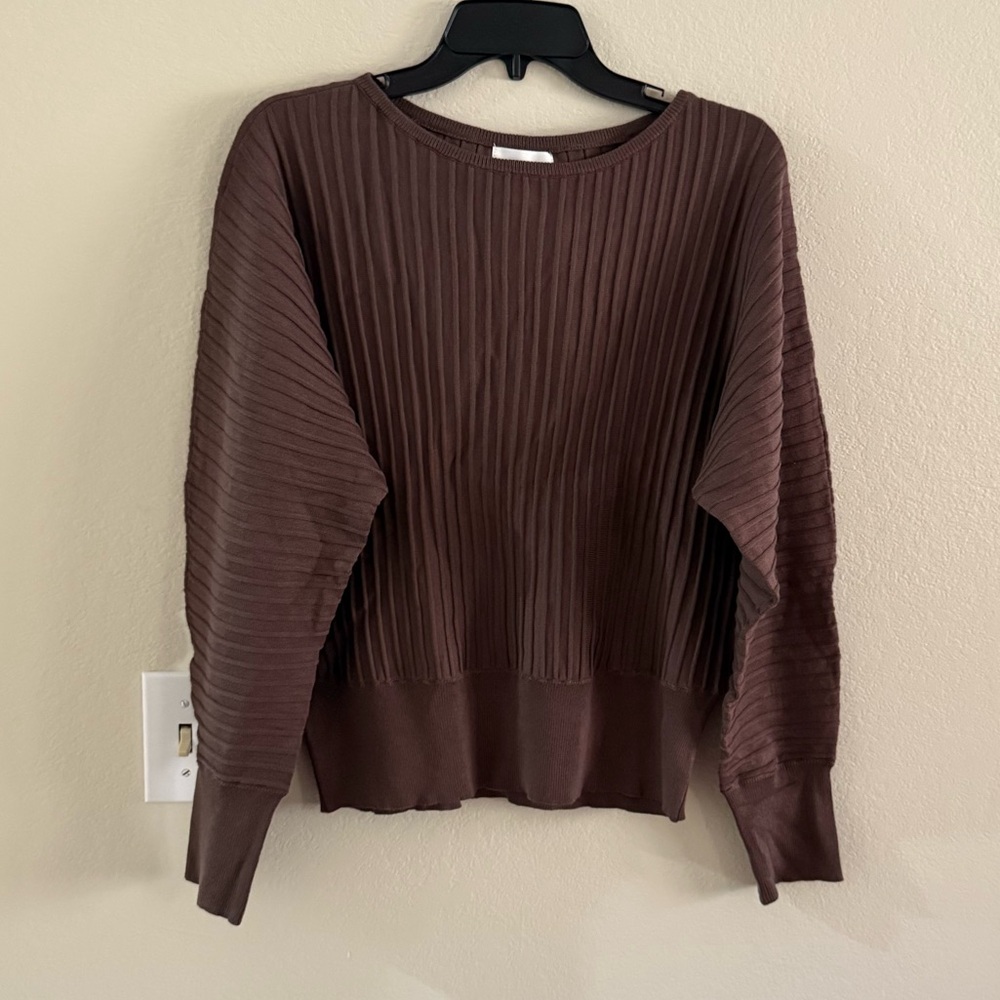 PINQUE FRANCESCA LONG SLEEVE SWEATER BROWN - L